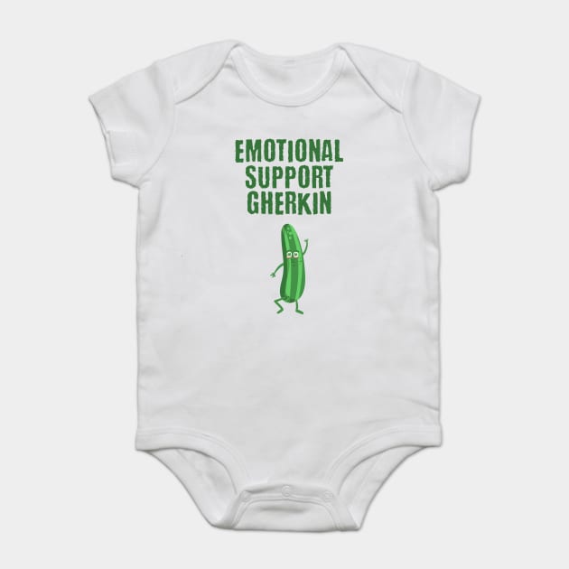 Emotional Support Gherkin funny pickle design Baby Bodysuit by Luxinda